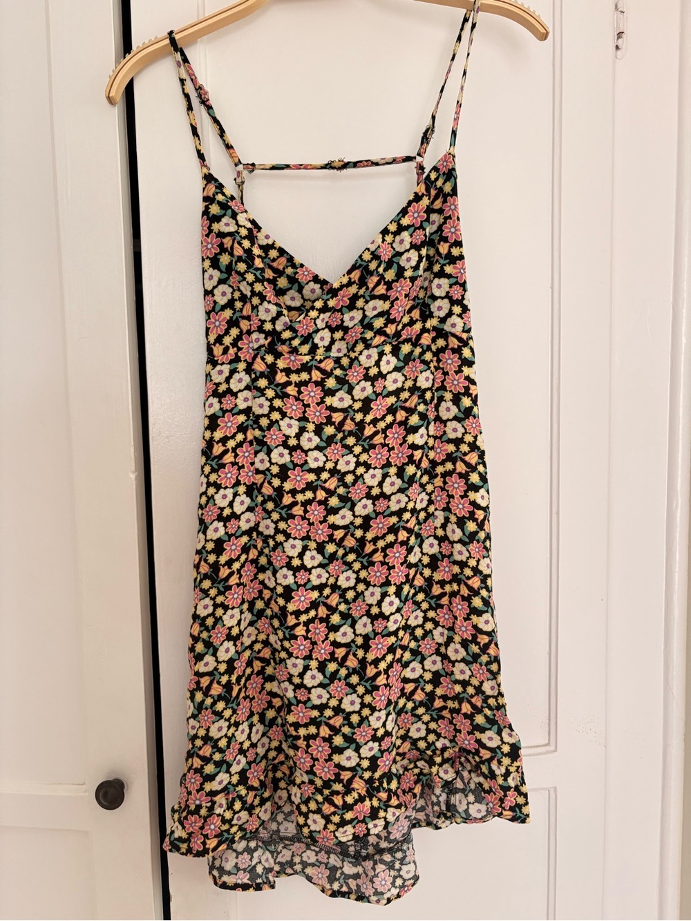 Floral Slip Dress with Pink & Yellow Flowers